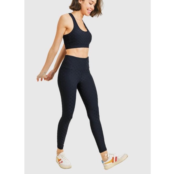 High-Rise Polka Dot Leggings Athletic Mono B - Picture 3 of 6